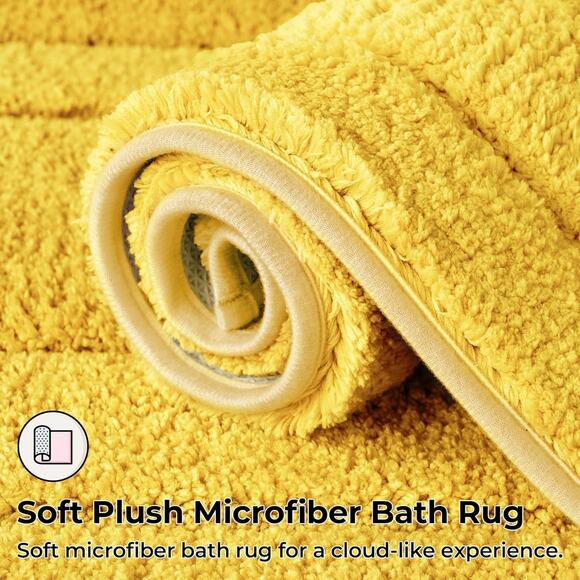 GRANNY SAYS Large Bathroom Rugs Non Slip 2' x 4' (24" x 48"), Yellow - Picture 5 of 7